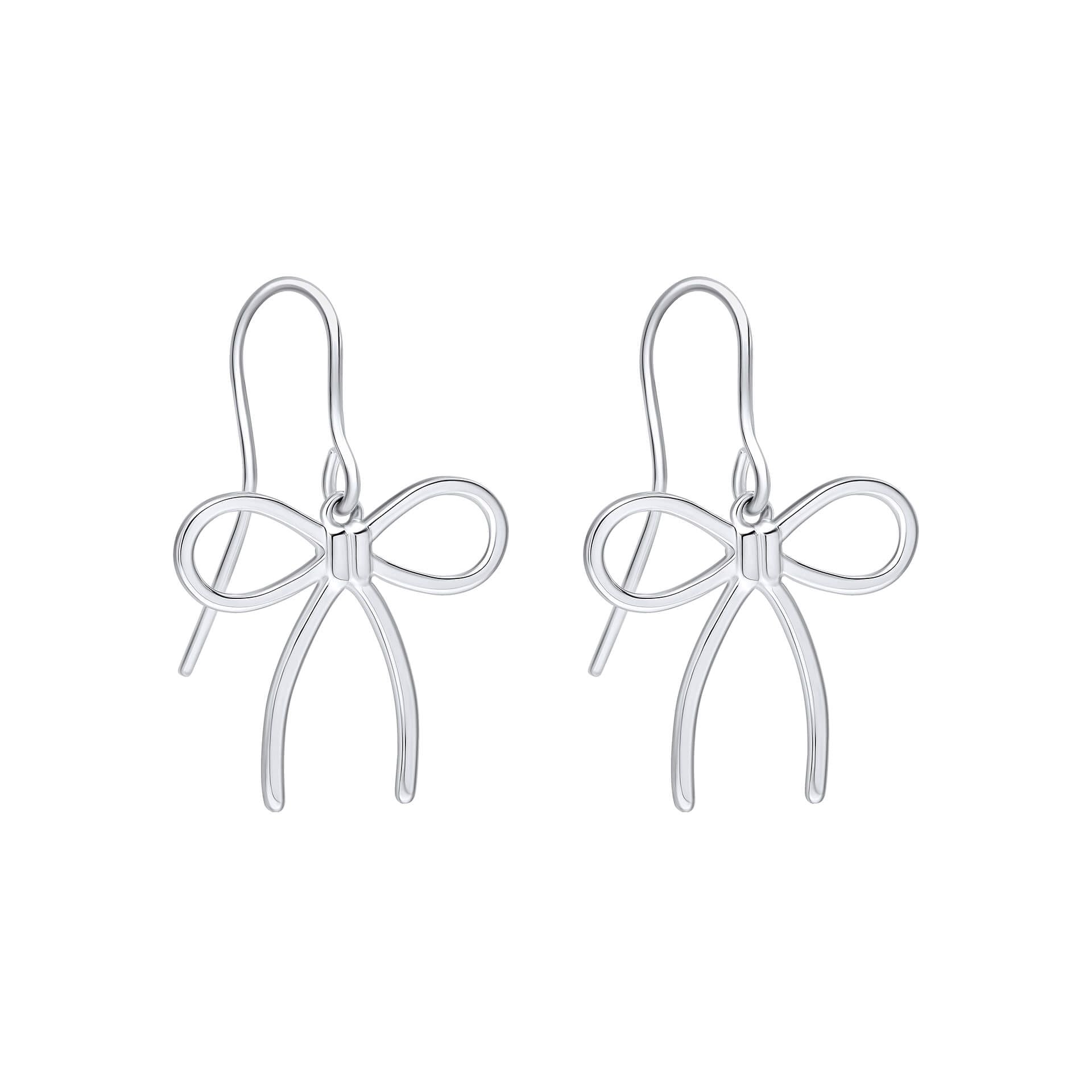 Sterling Silver Bow Hook Drop Earring