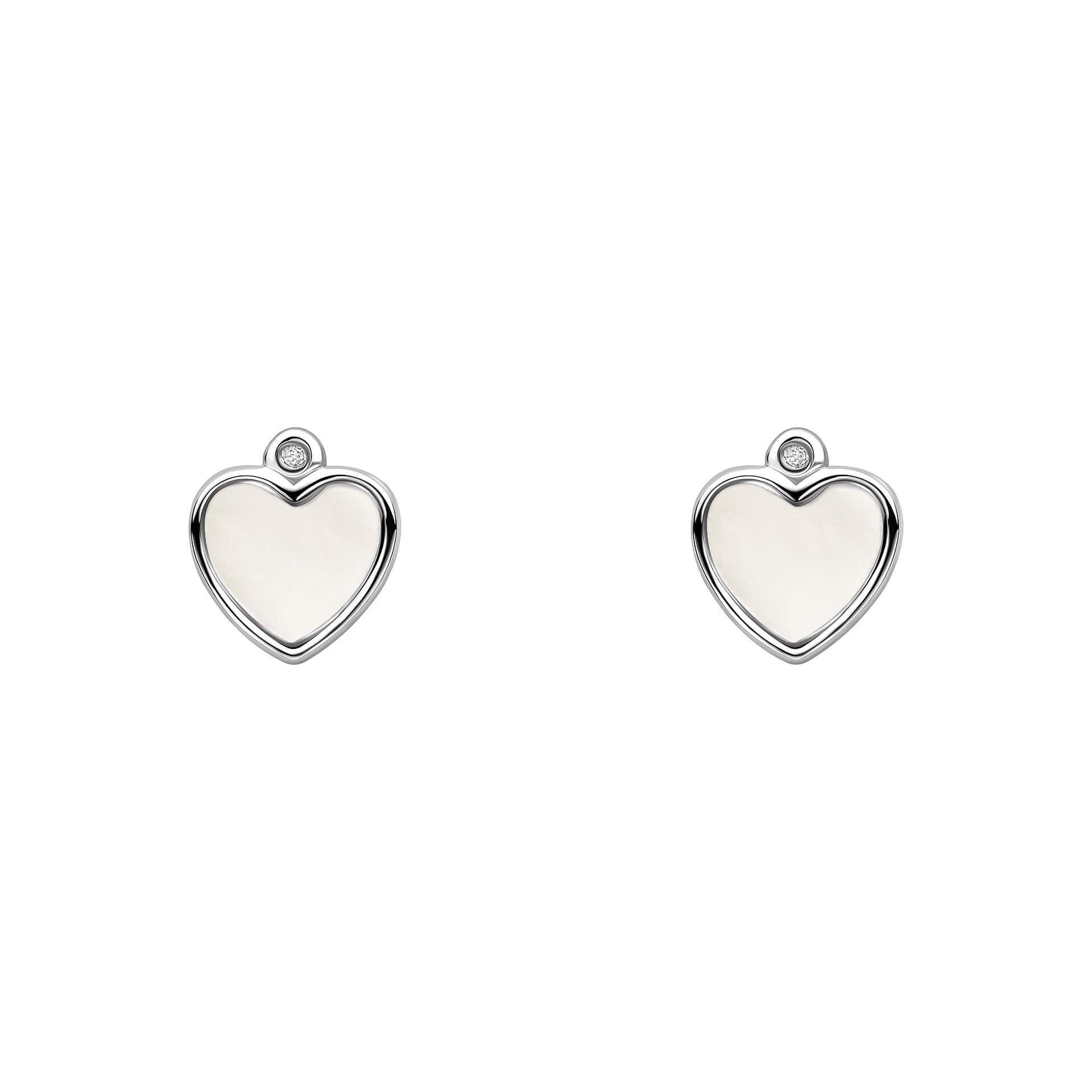 D for Diamond MOP Heart Stud Earrings E6589P