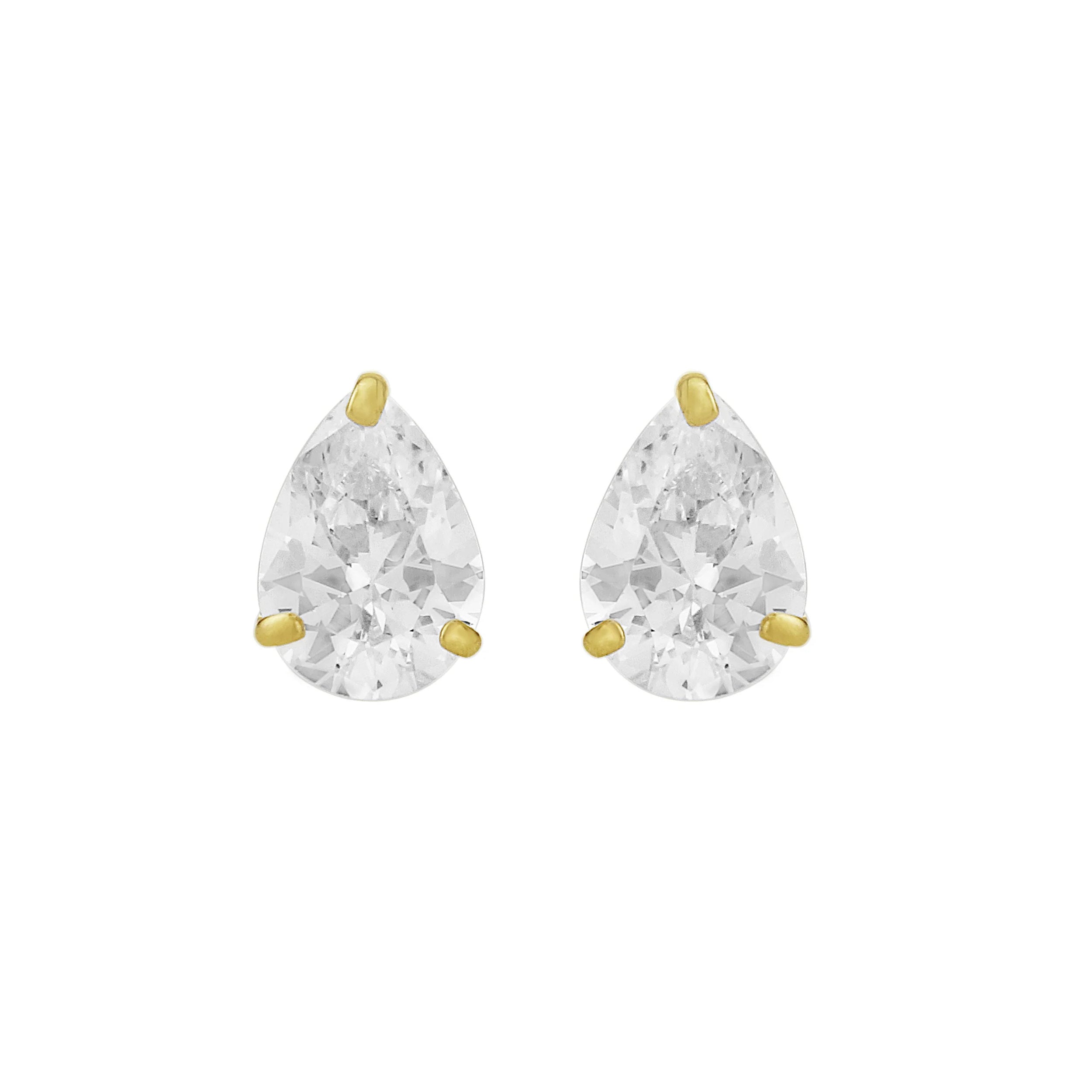 9ct Pear Cut CZ Stud Earrings