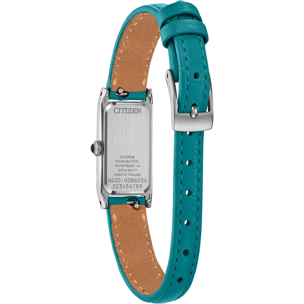 Citizen Eco Drive Ladies Fio Teal Leather Strap Watch EG71230-00A