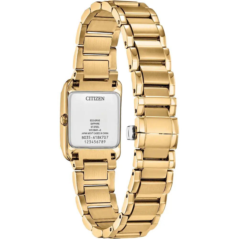Citizen Eco Drive Ladies L Bianca Gold Tone Watch EW5602-57D back