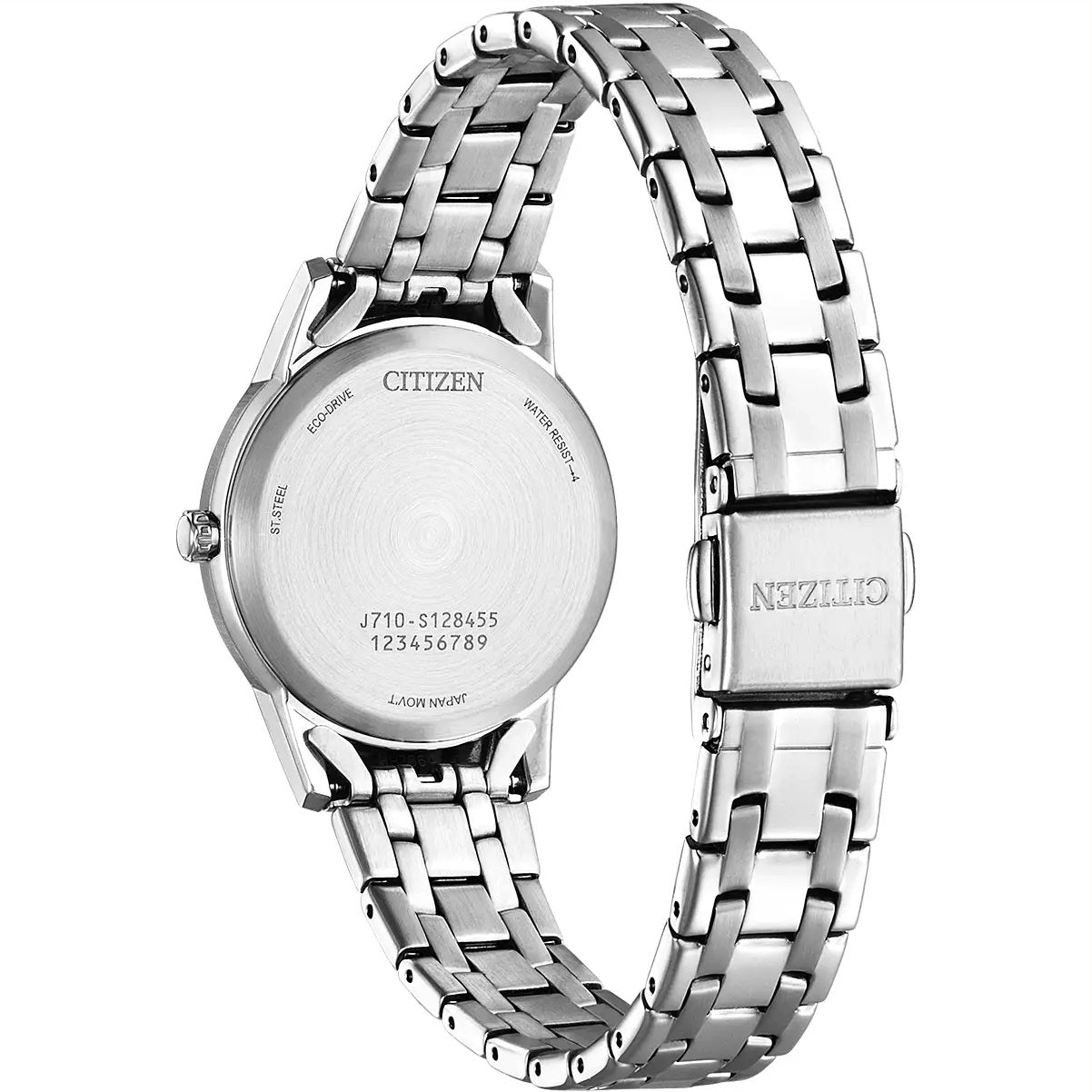 Citizen Eco Drive Ladies Silhouette Crystal Bracelet Watch FE1240-81A REAR