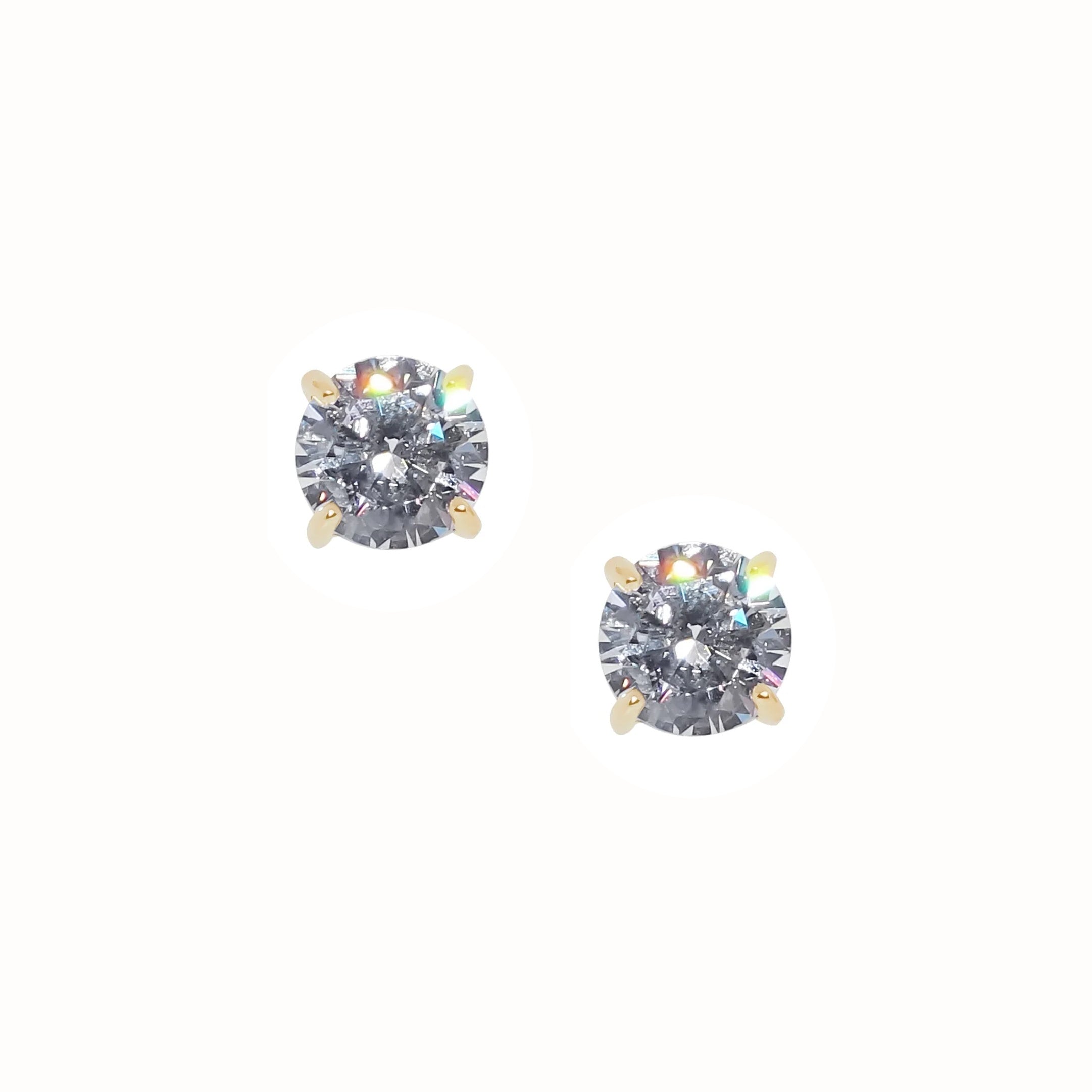 9ct Yellow Gold 5mm Round CZ Stud Earrings