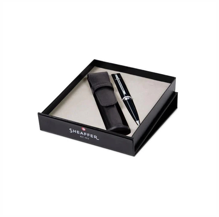 Sheaffer Series 300 Glossy Black Ballpoint Pen & Pouch Set