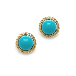 9ct Yellow Gold Turquoise Earrings