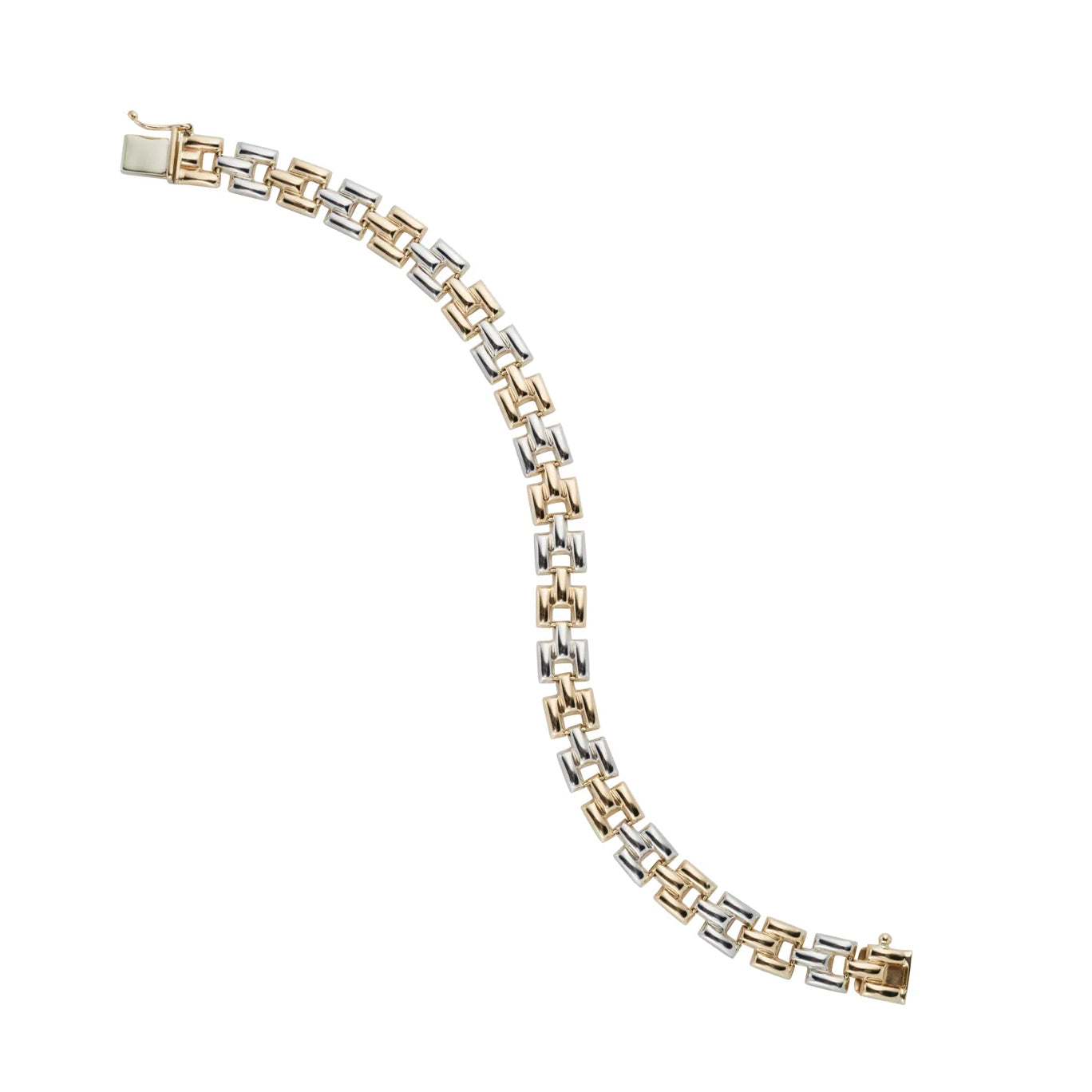 9ct Yellow and White Gold Link Bracelet