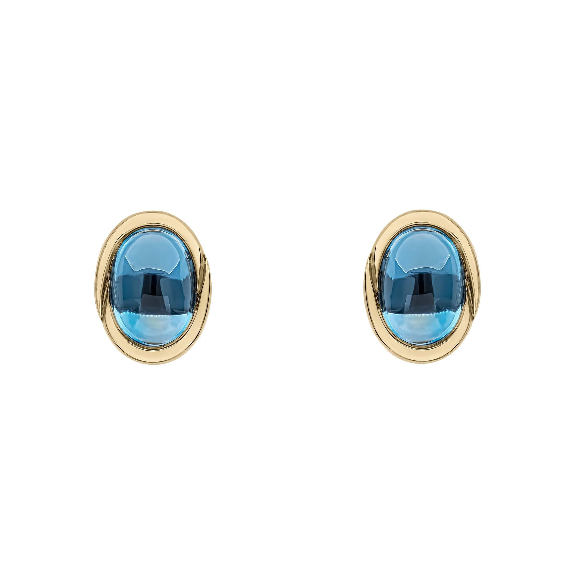 9ct Yellow Gold Cabochon Topaz Earrings