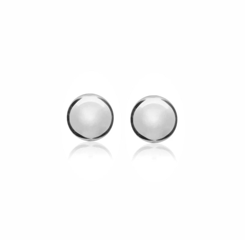 9ct White Gold 6mm Polished Ball Stud Earrings