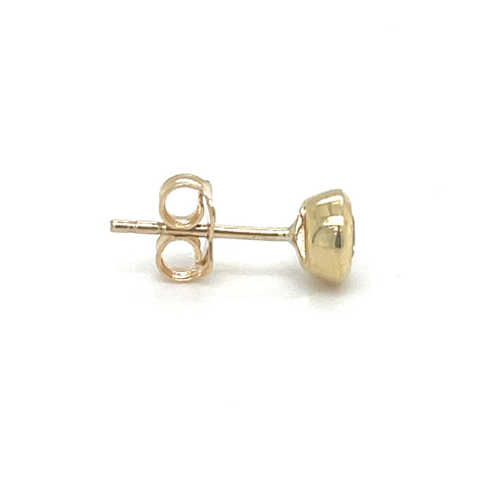 9ct Yellow Gold 5mm CZ Bouton Stud Earrings SIDE