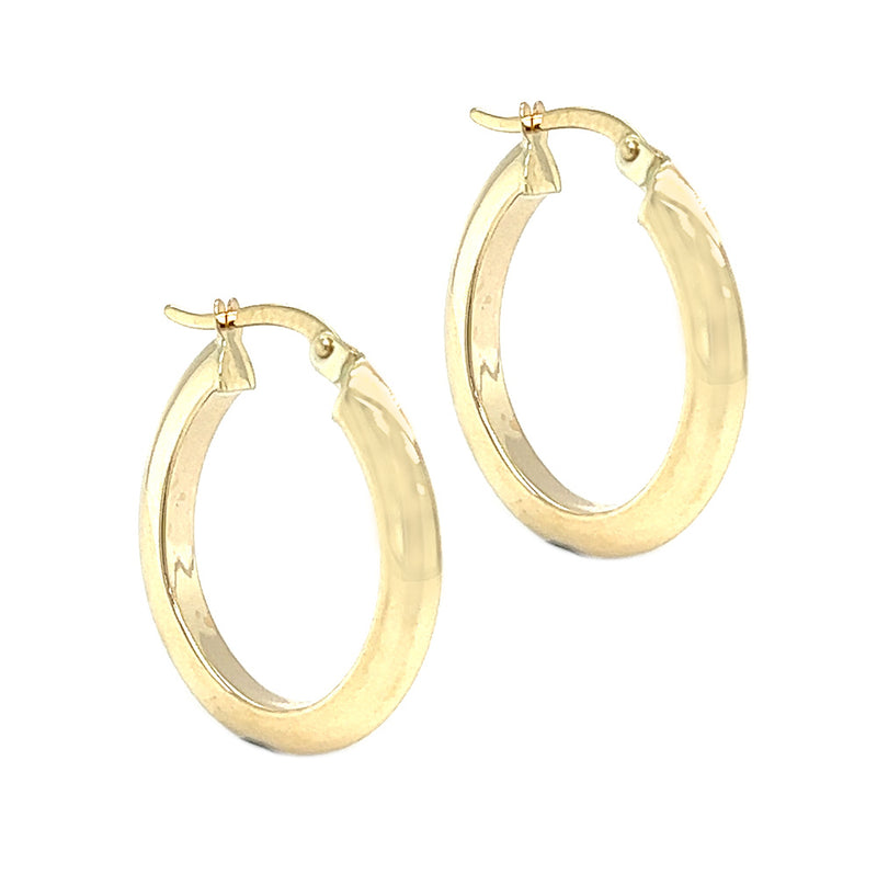 9ct Yellow Gold Oval Hoop Earrings