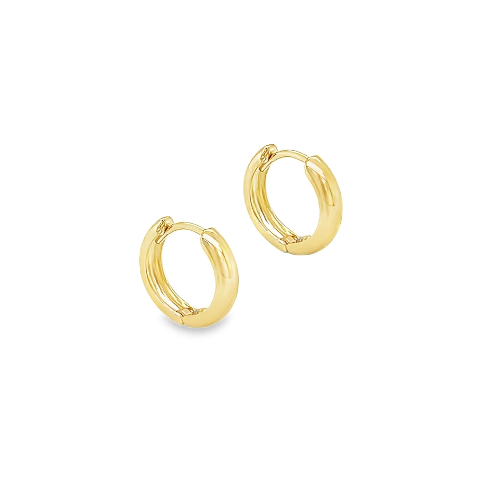 9ct Yellow Gold Plain 12.5mm Huggy Earrings