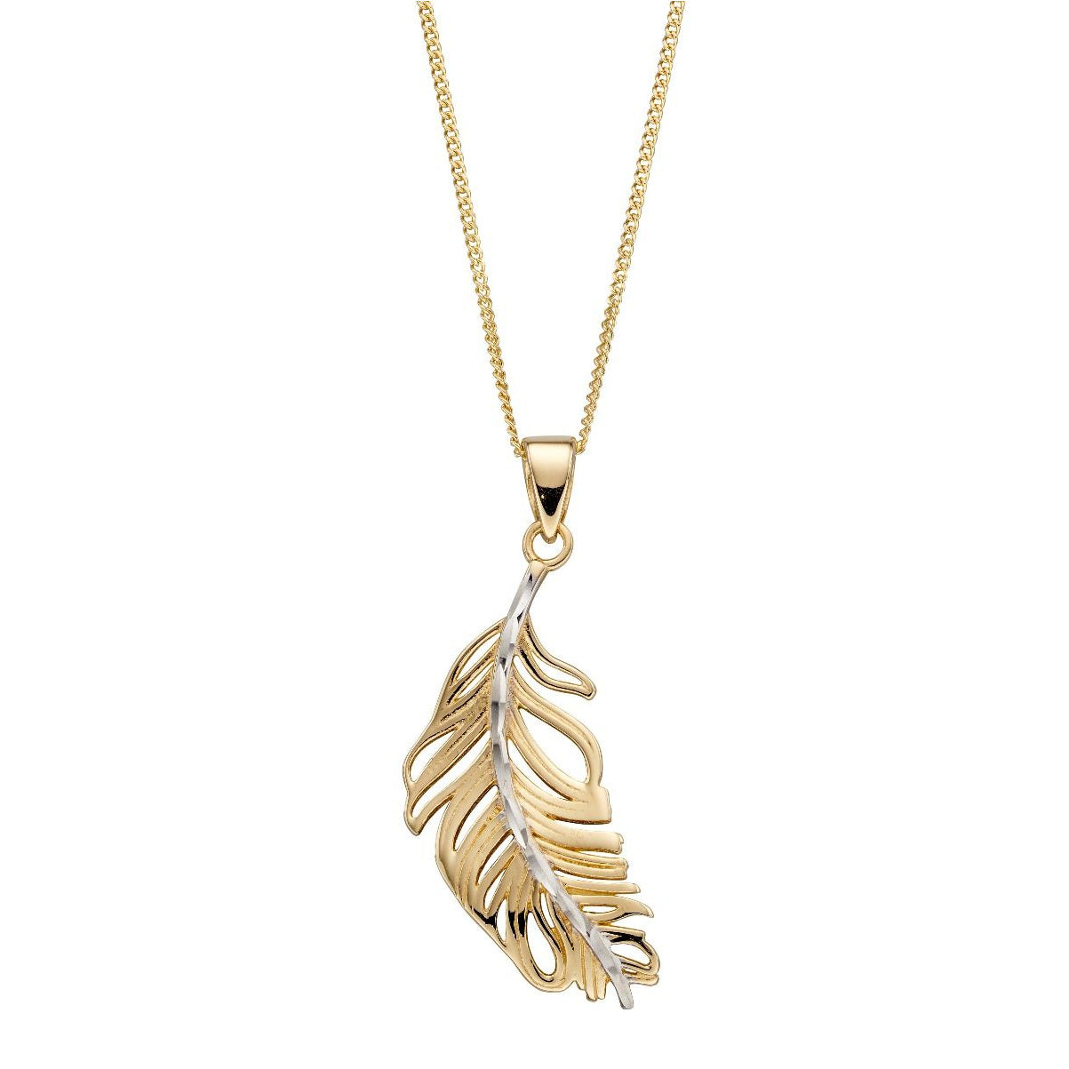 9ct Gold Feather Pendant