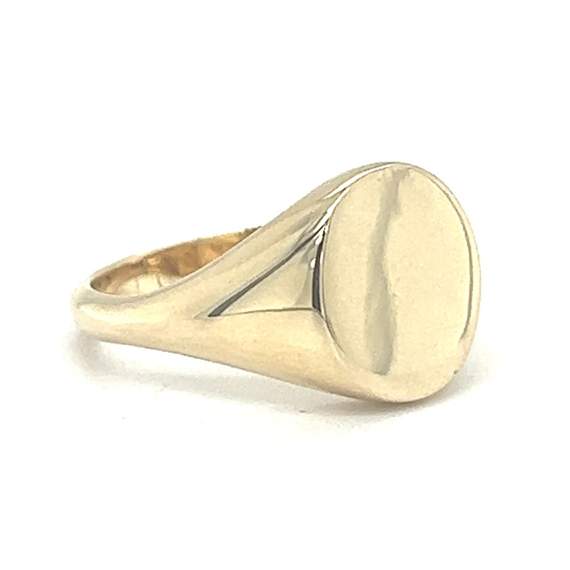 Oval Signet Ring 9ct Gold SIDE
