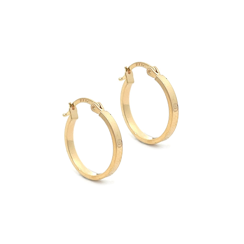 17mm Hoop Earrings 9ct Gold
