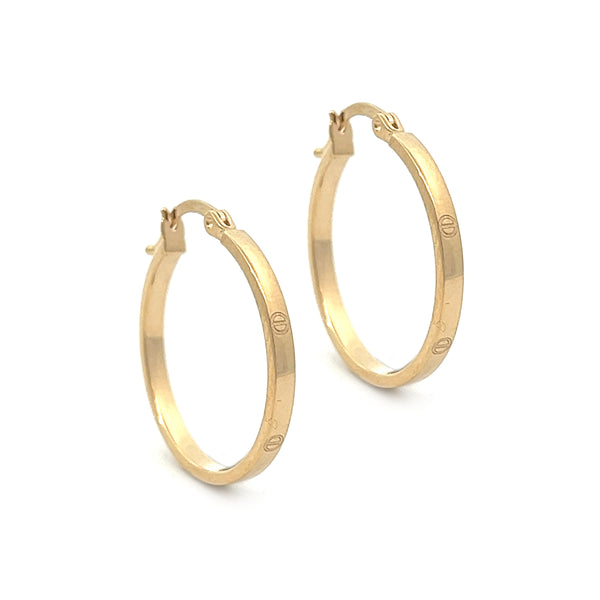 22mm Hoop Earrings 9ct Gold