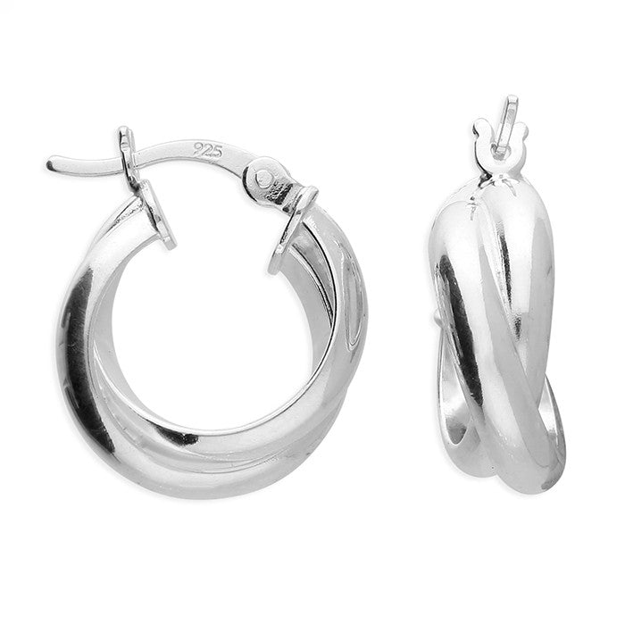 Sterling Silver Twist Hoop Earrings
