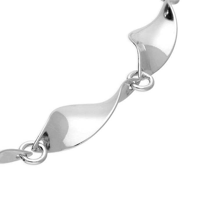 Sterling Silver Wave Link Bracelet link