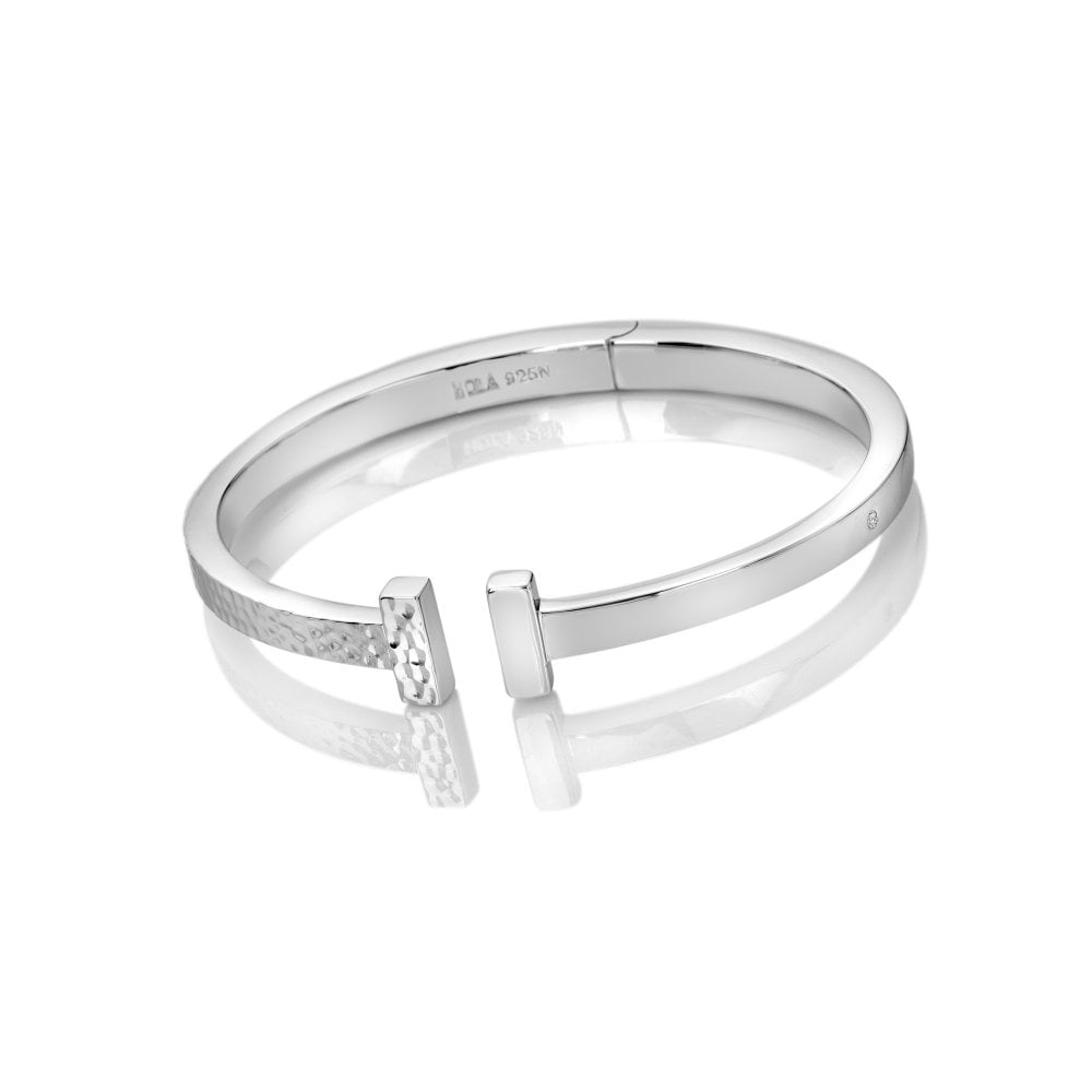 Hot Diamonds Hammered T-Bar Bangle DC227