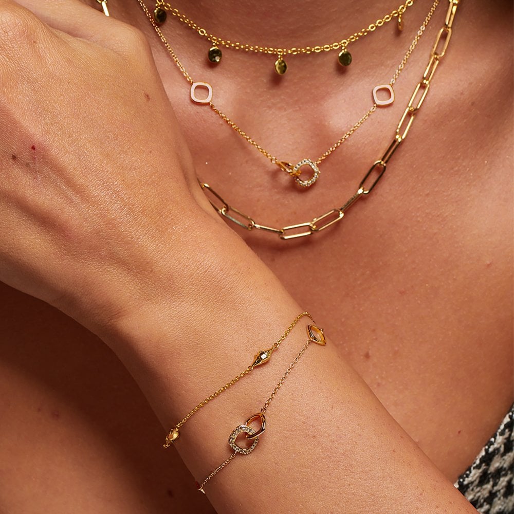 Hot Diamonds X Golden Edit Connected Necklace DN223 model