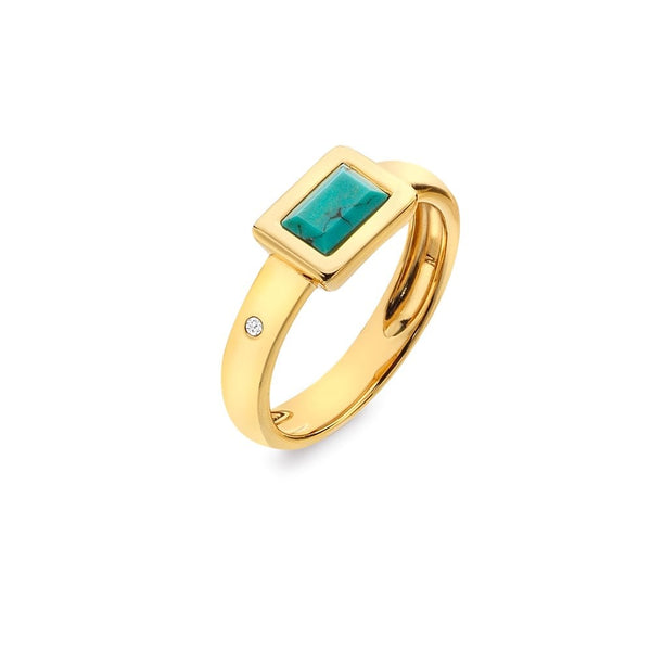 Hot Diamonds HDXGEM Rectangle Ring Turquoise DR261 medium