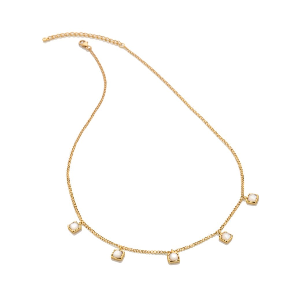 Hot Diamonds HDXGEM  Square Necklace Mother of Pearl DN182