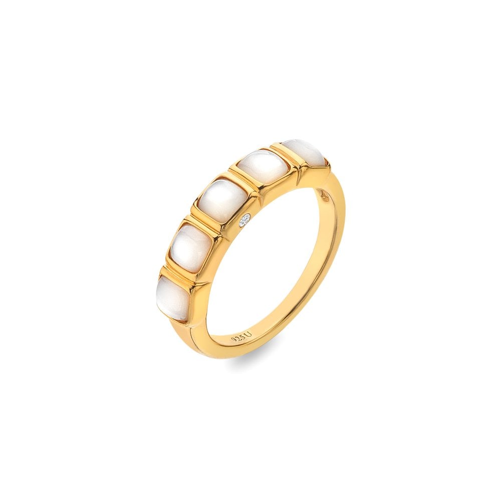  Hot Diamonds HDXGEM Square Ring Mother of Pearl DR264L