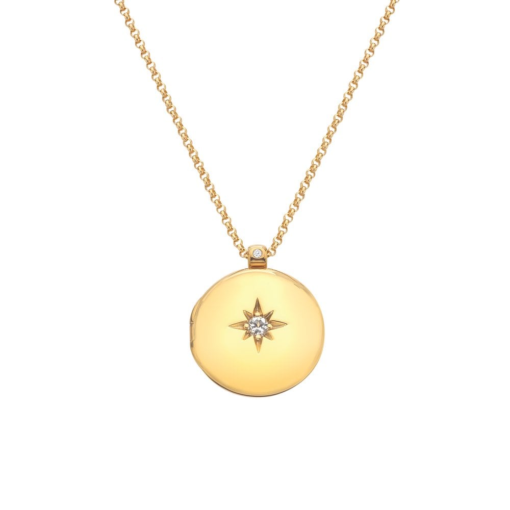Hot Diamonds HDXGEM Starburst Locket White Topaz DP933