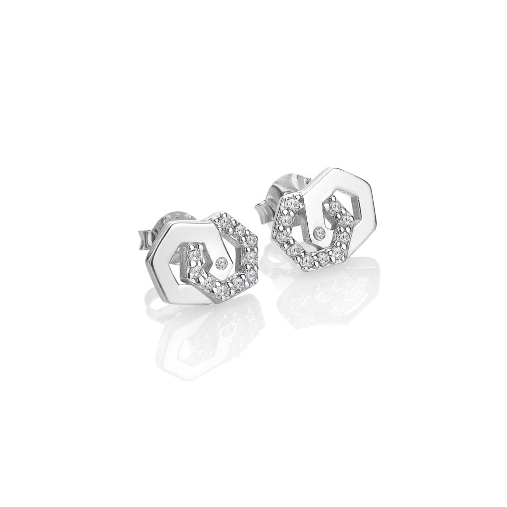 Hot Diamonds Hexagon Earrings DE876 side