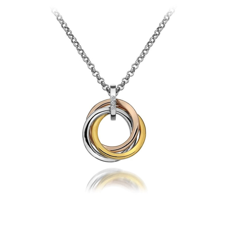 Hot Diamonds Calm Pendant Silver with Rose & Yellow Gold Accents