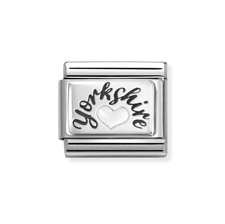 Nomination Classic Link Yorkshire with Heart Charm in Silver