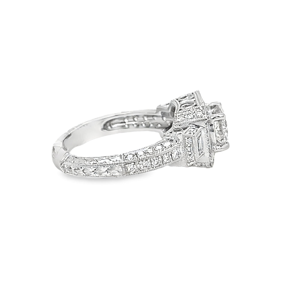 Diamond Deco Style Ring 18ct White Gold