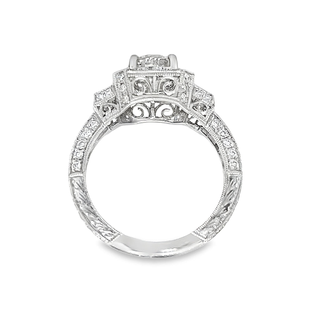 Diamond Deco Style Ring 18ct White Gold