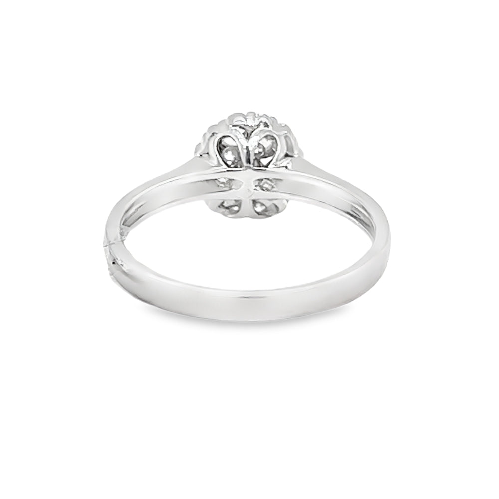 Diamond 20 Stone Cluster Ring 0.43ct 18ct White Gold