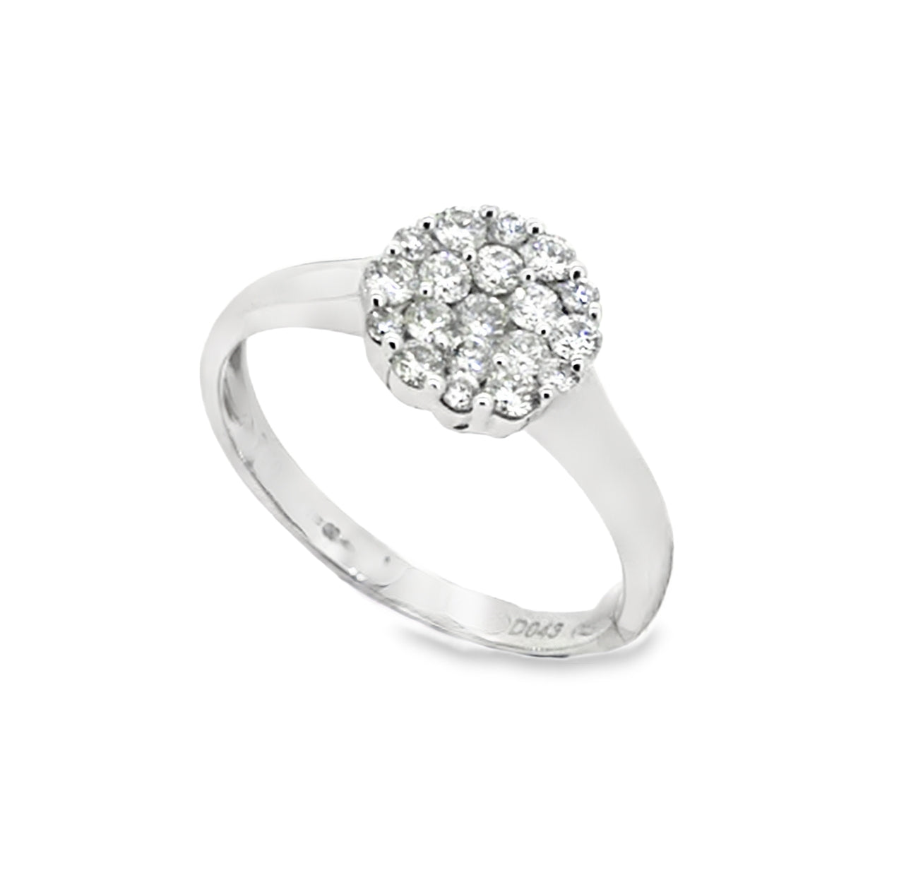 Diamond 20 Stone Cluster Ring 0.43ct 18ct White Gold