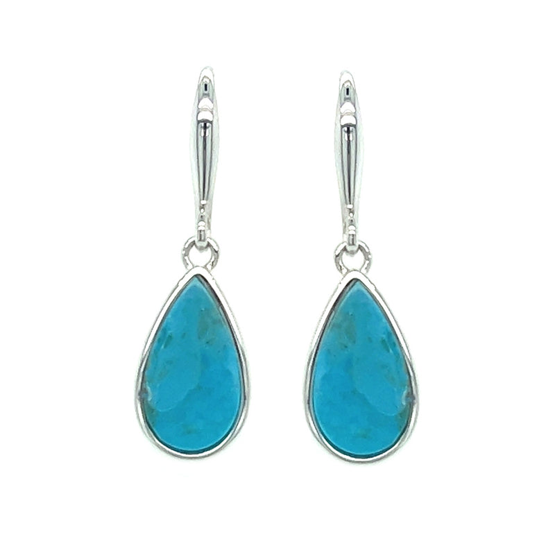 Unique & Co Sterling Silver Turquoise Drop Earrings  ME-908