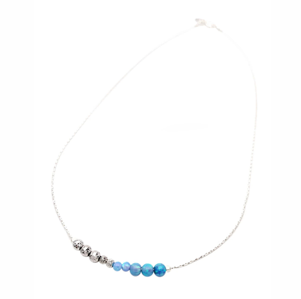 Aviv Silver Opal Bead Necklace