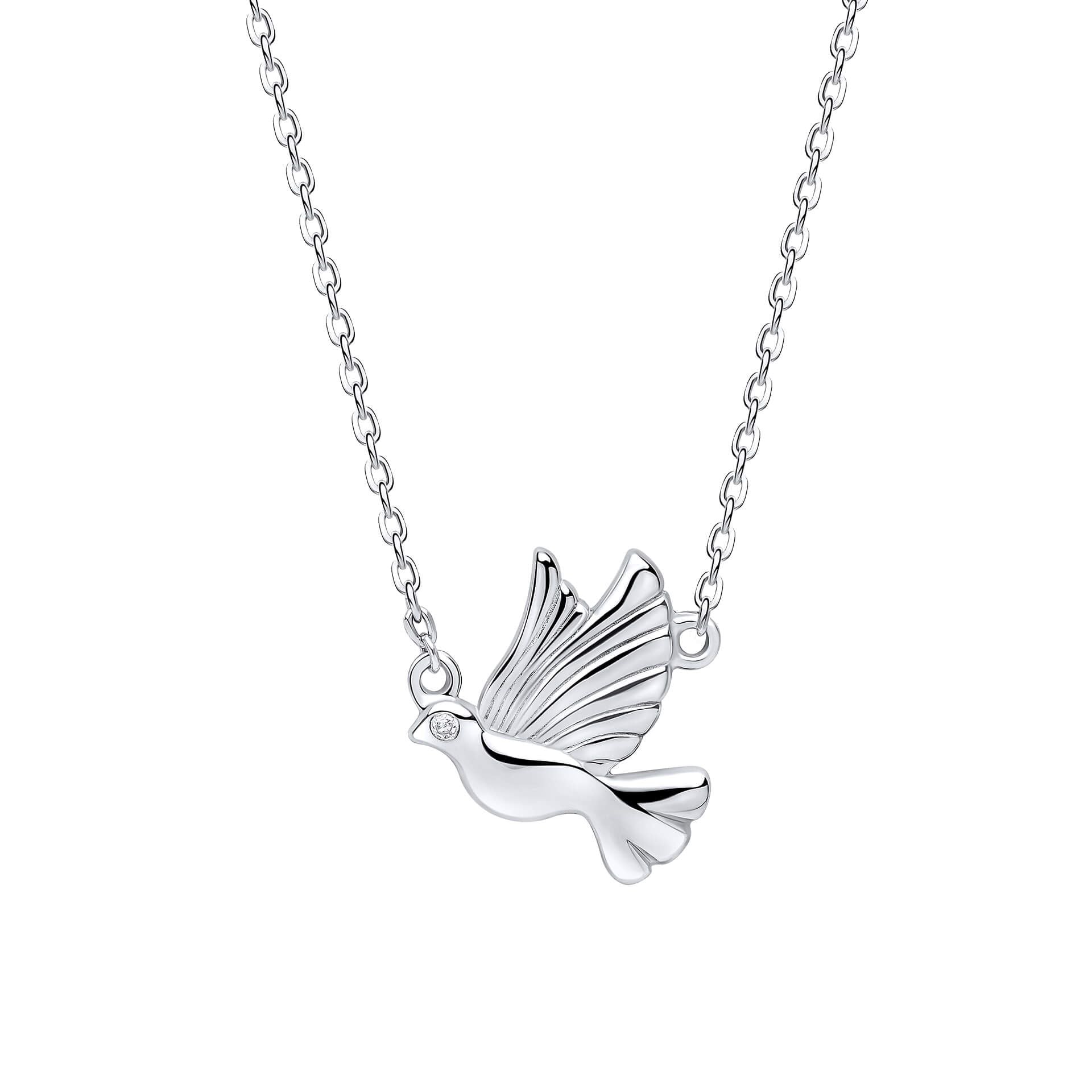 D for Diamond Flying Dove Necklace N4658