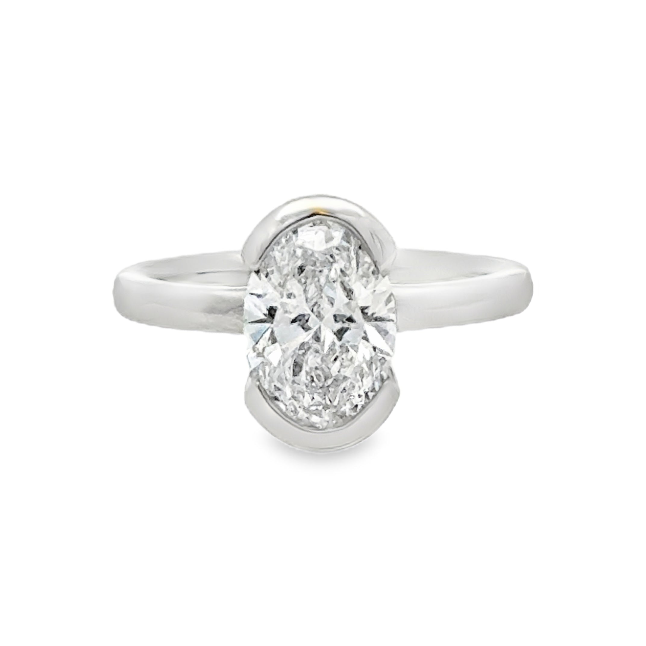 Lab Grown Diamond Oval Cut 2.04ct Solitaire Ring Platinum