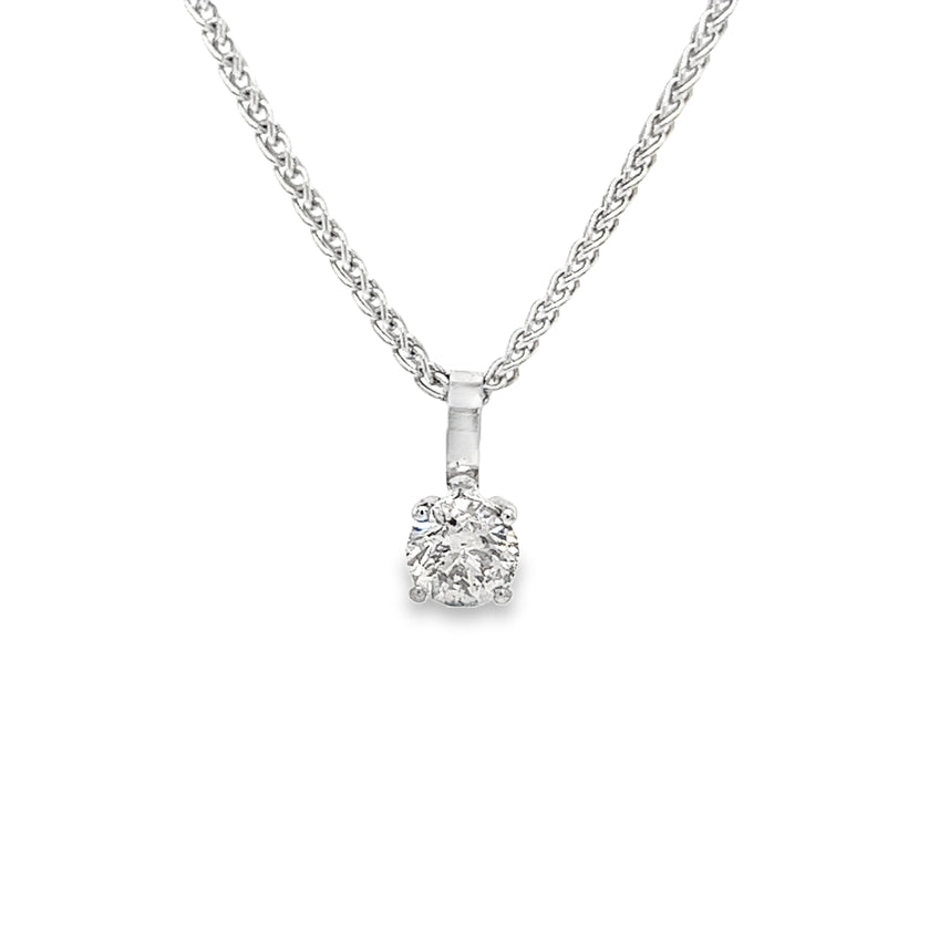 18ct White Gold Solitaire Diamond Pendant 1.00ct