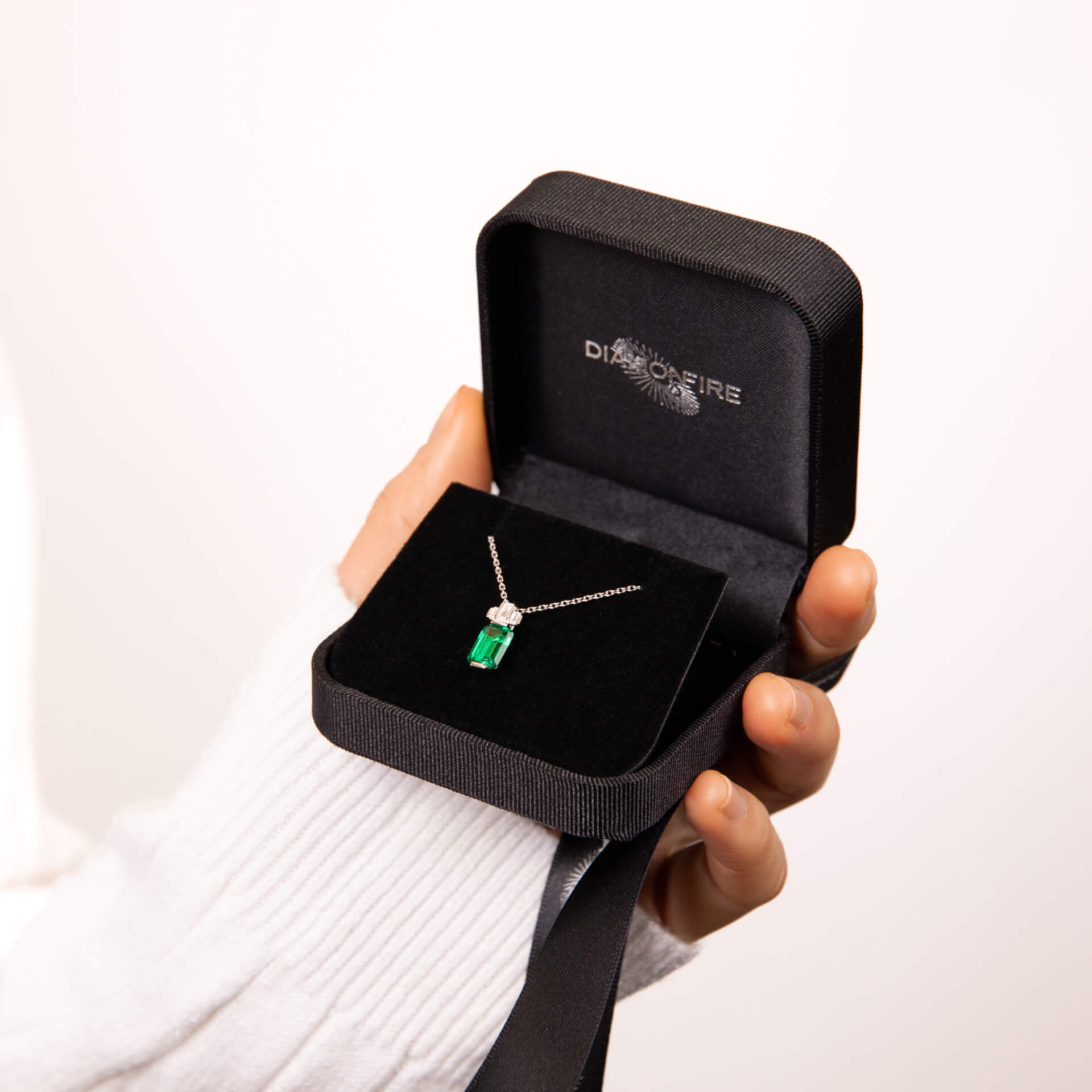 Diamonfire Emerald Cut Zirconia Pendant