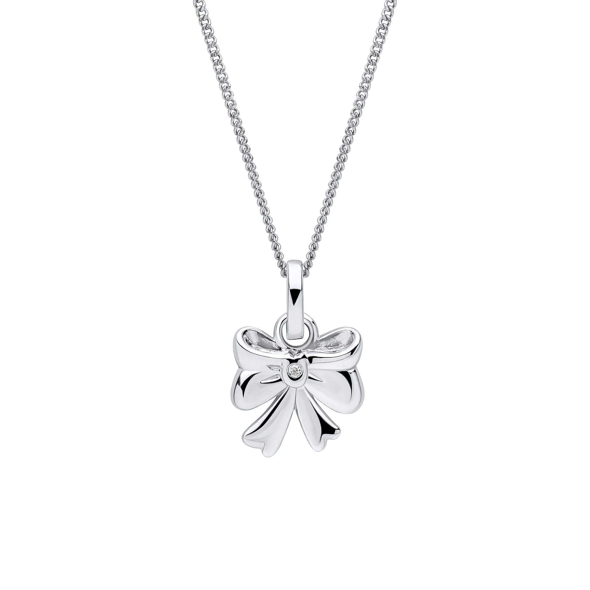 D for Diamond Bow Necklace P5513
