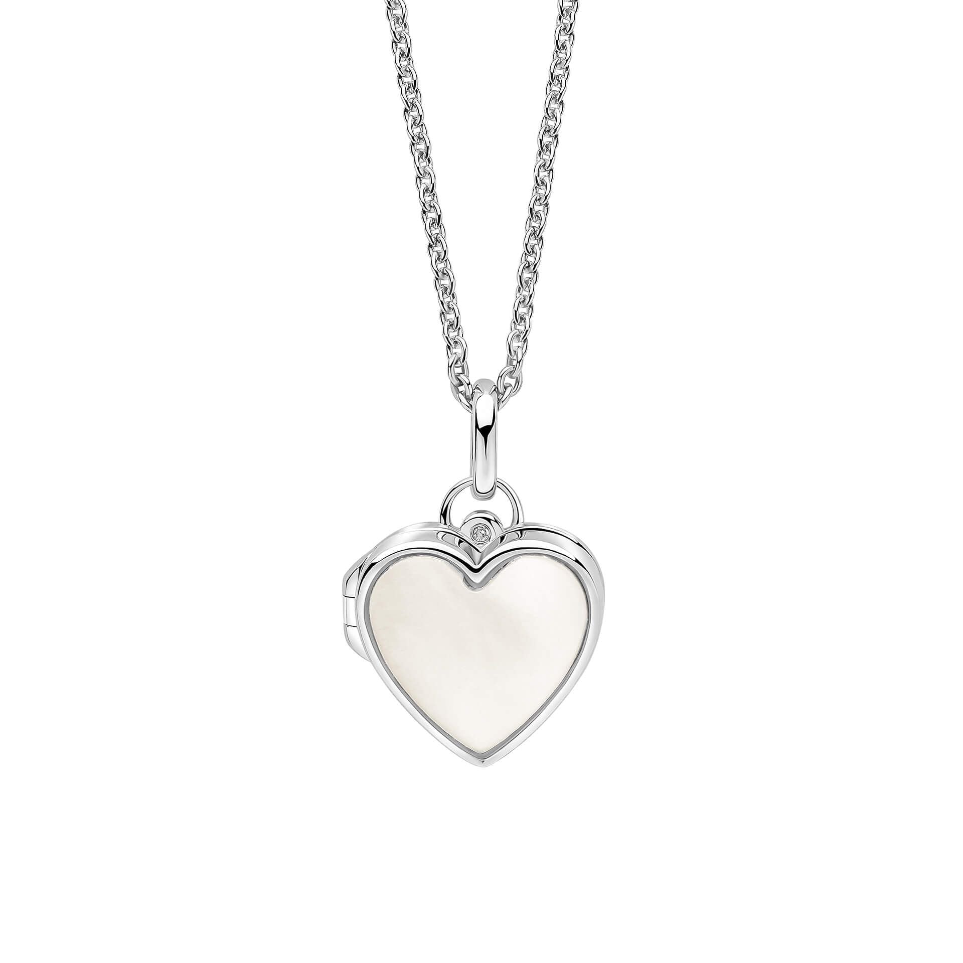 D for Diamond MOP Heart Locket Necklace P5516P