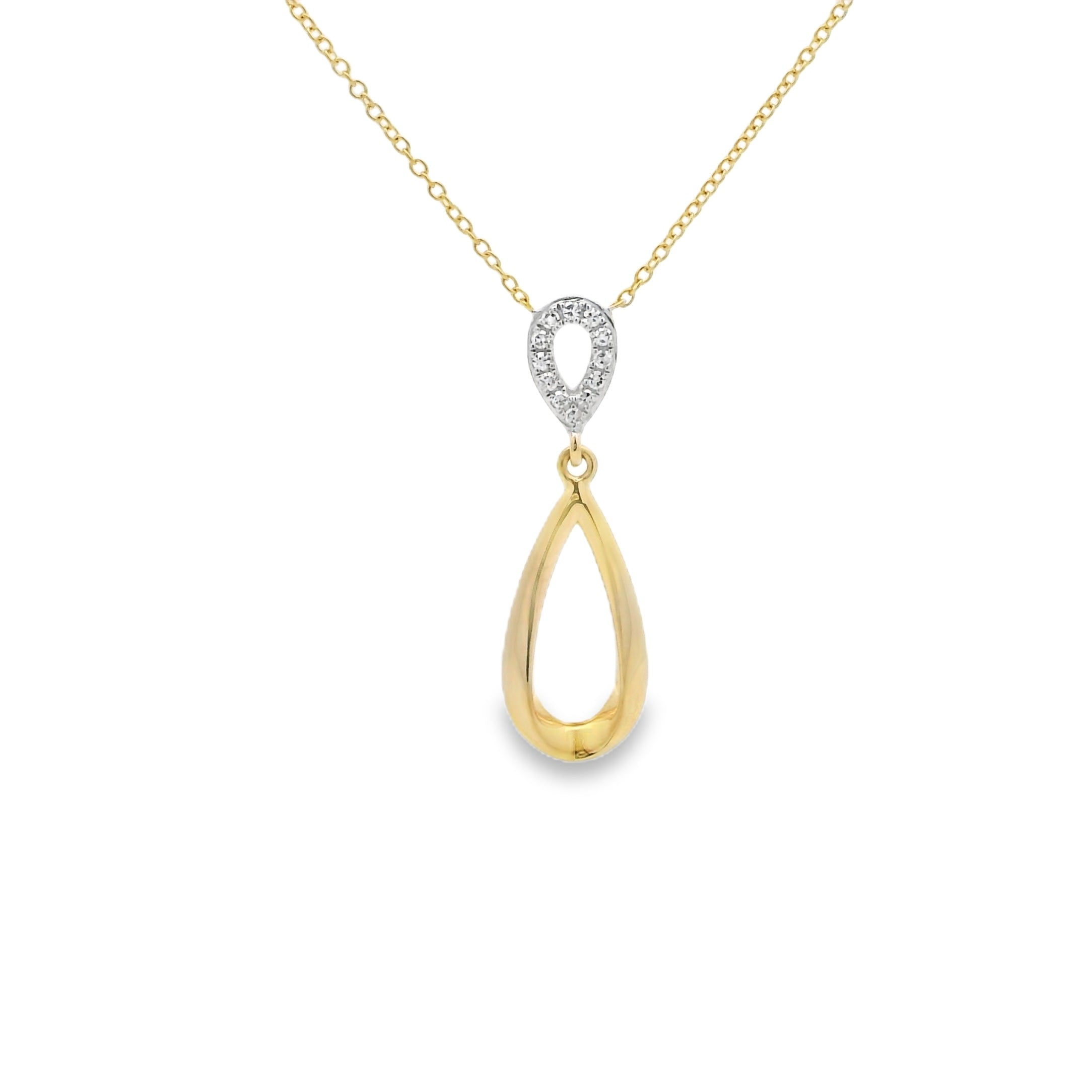 9ct Gold Diamond Teardrop Necklace