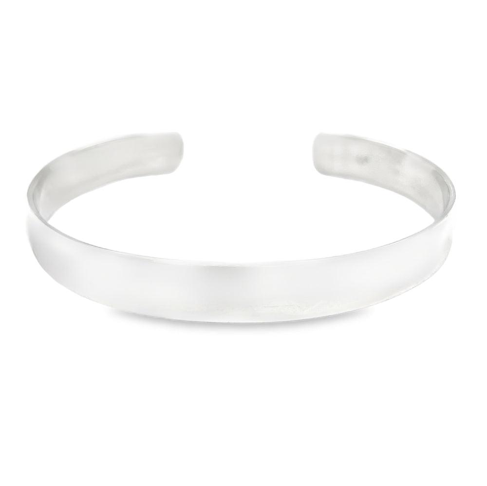 Sterling Silver 9mm Plain Torque Bangle