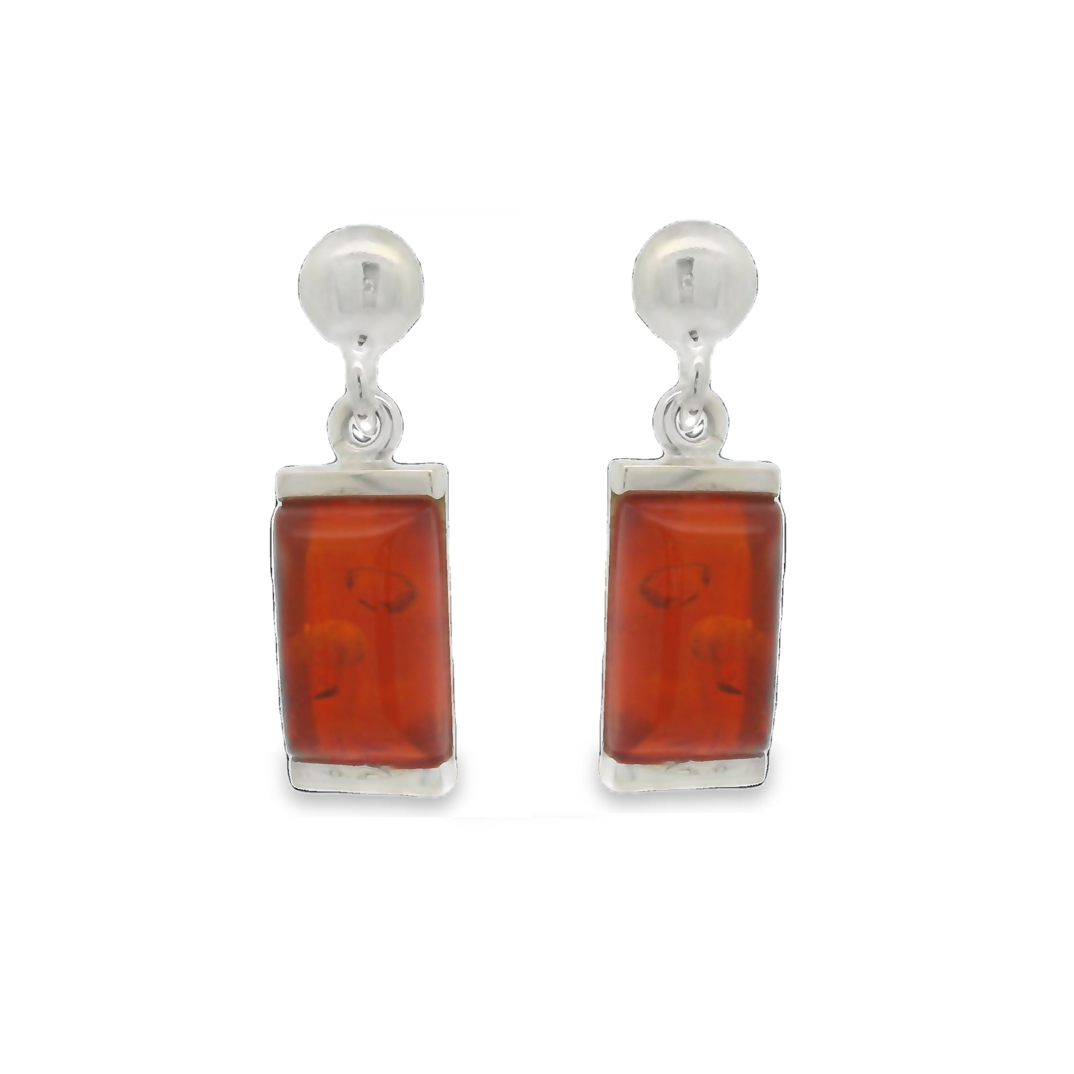 Sterling Silver Rectangular Drop Earrings
