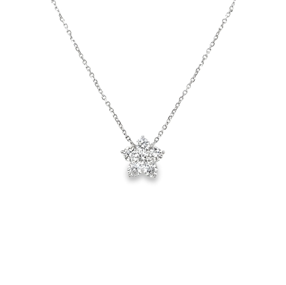 18ct White Gold Diamond Star Pendant & Chain