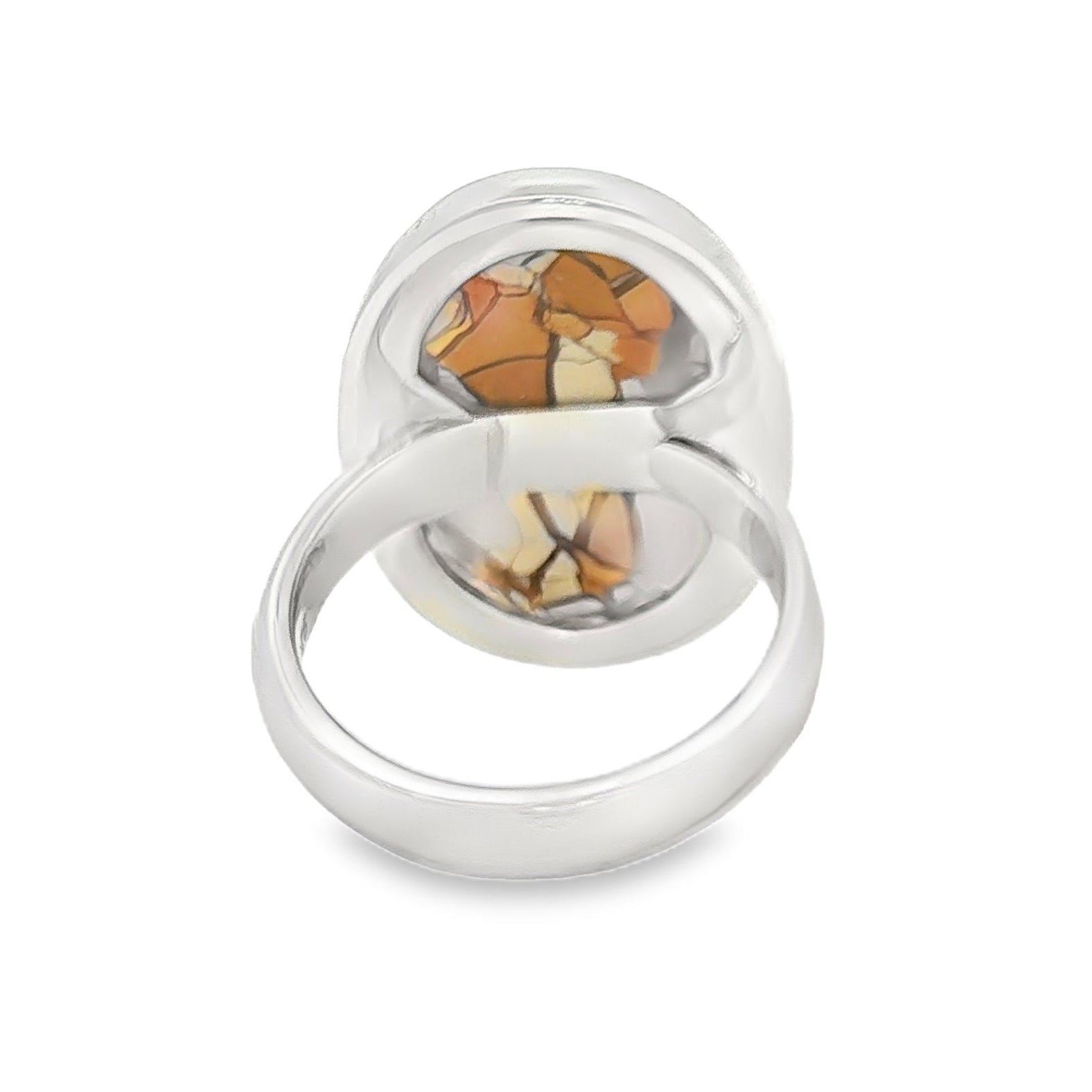 Silver Large Brecciated Jasper Ring
