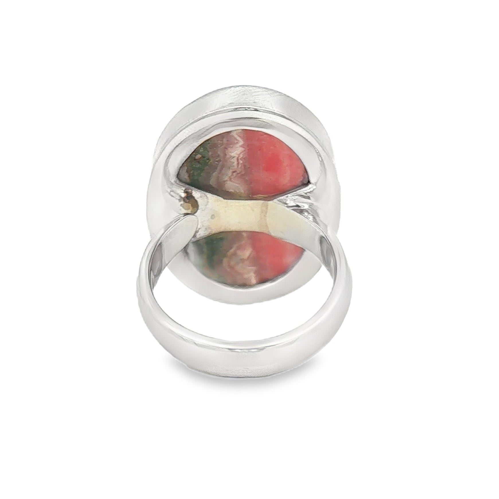 Silver Large Rhodochrosite Ring rear