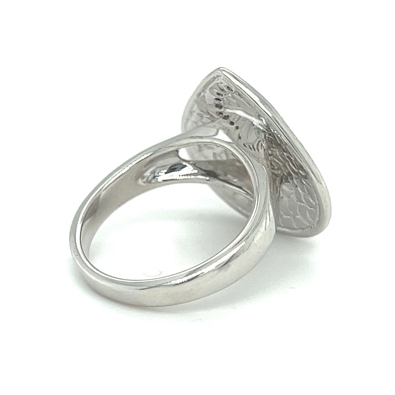 Silver Mother of Pearl & CZ Tear Shaped Ring rear
