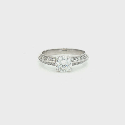 Solitaire Diamond Engagement Ring 0.80ct 18ct White Gold